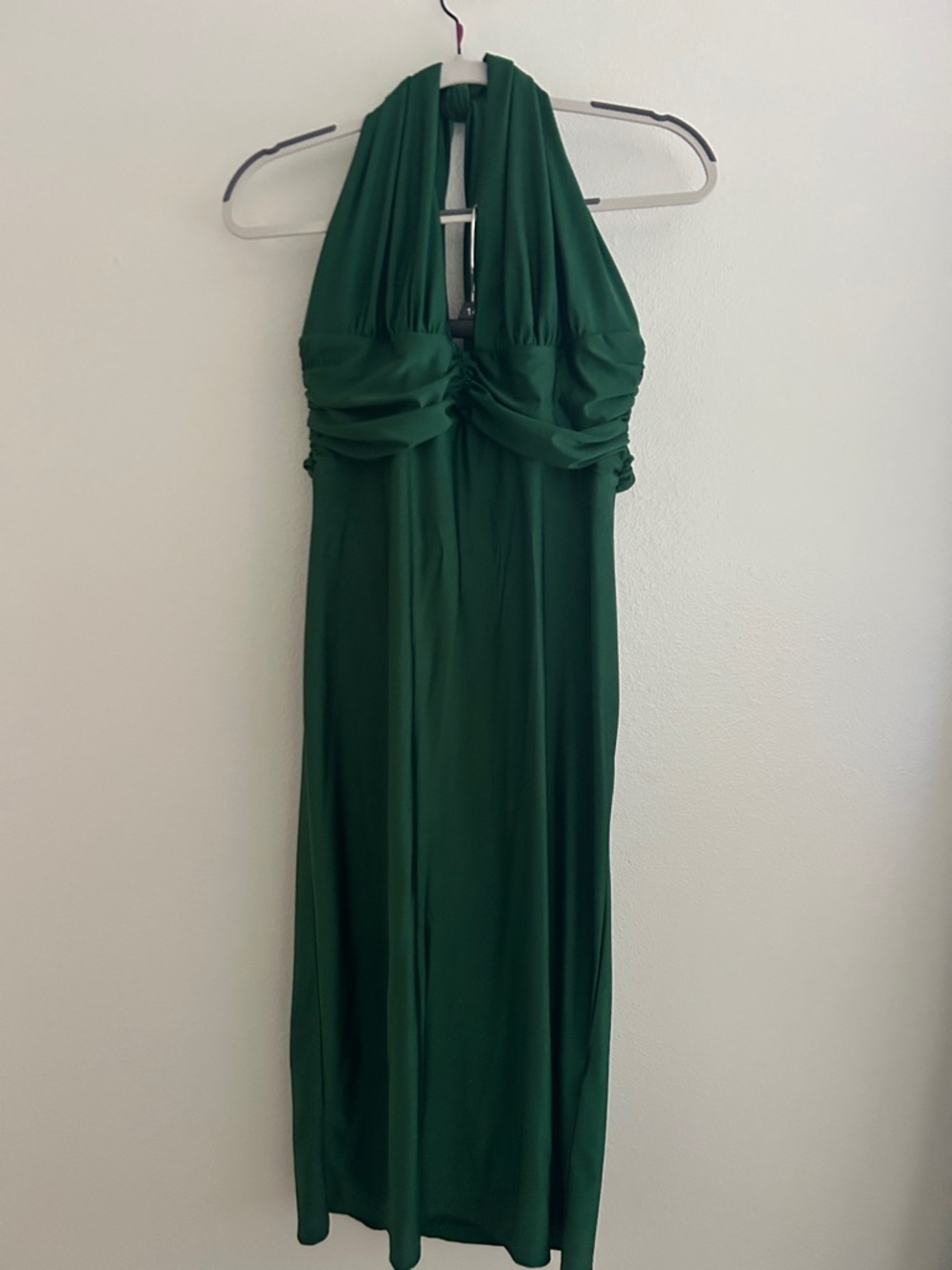 SHEIN Emerald Green Halter Maxi Dress